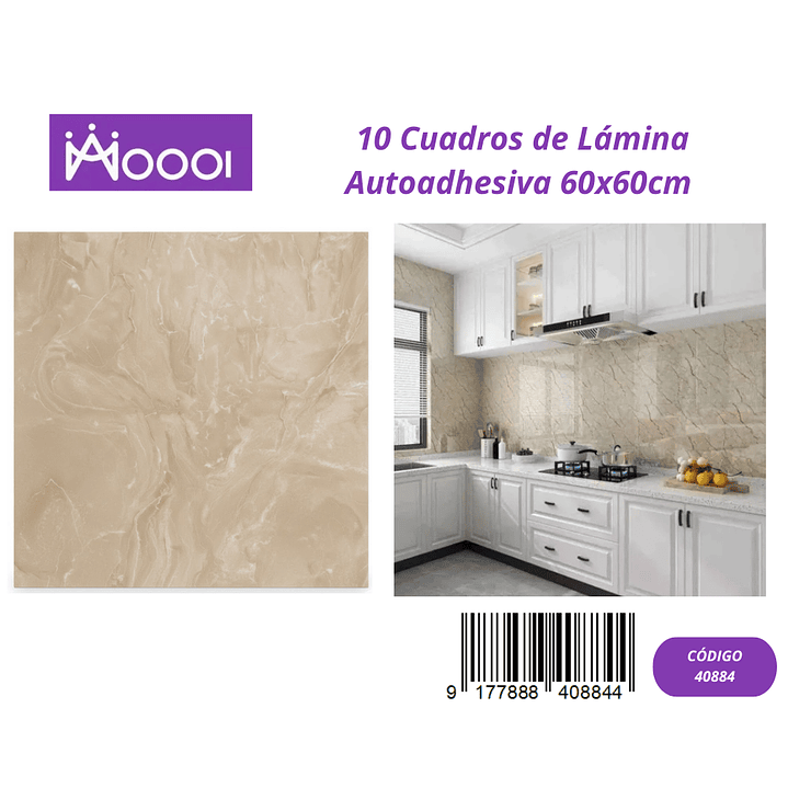 10 cuadros de Lamina Autoadhesiva 60x60cm 1