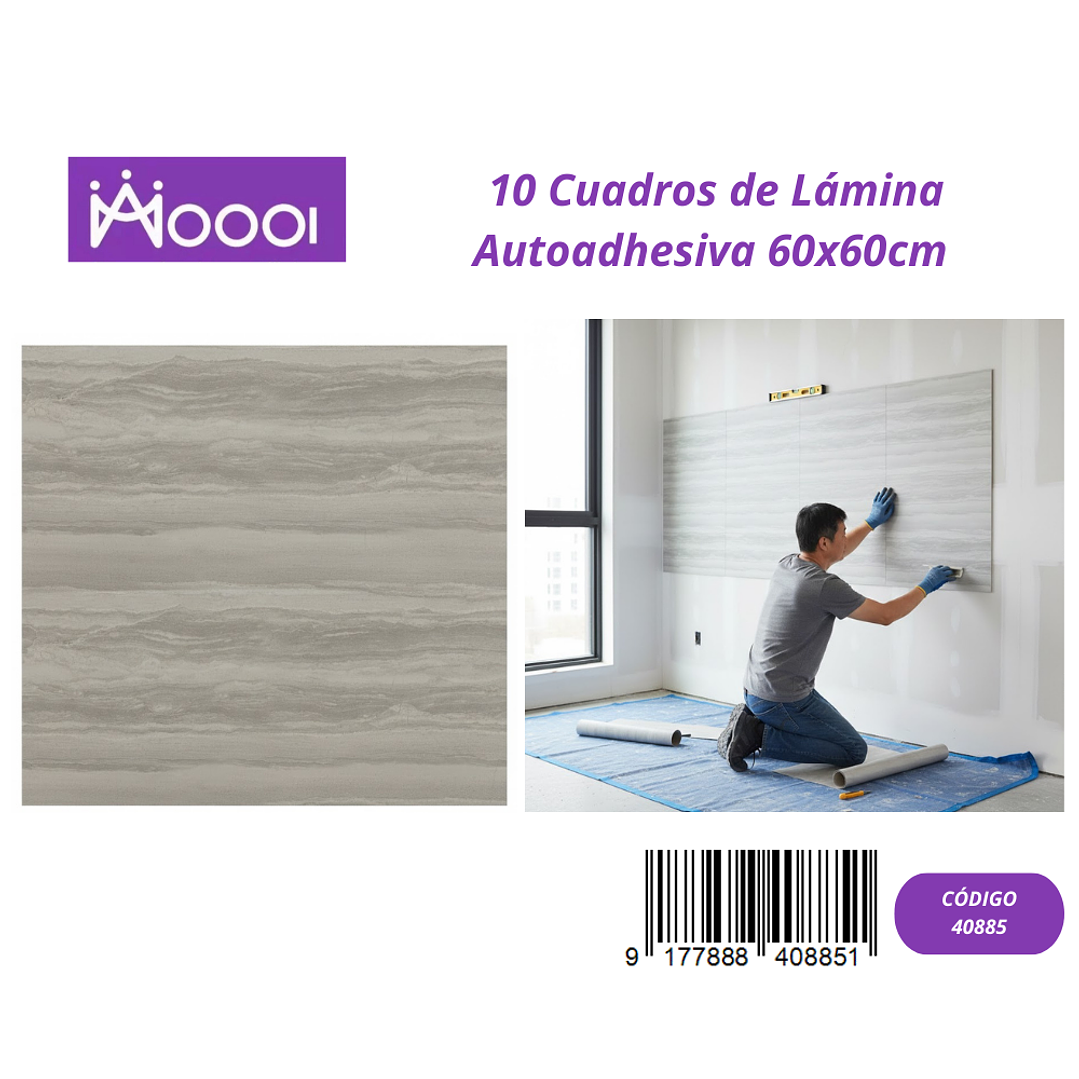 10 cuadros de Lamina Autoadhesiva 60x60cm 1