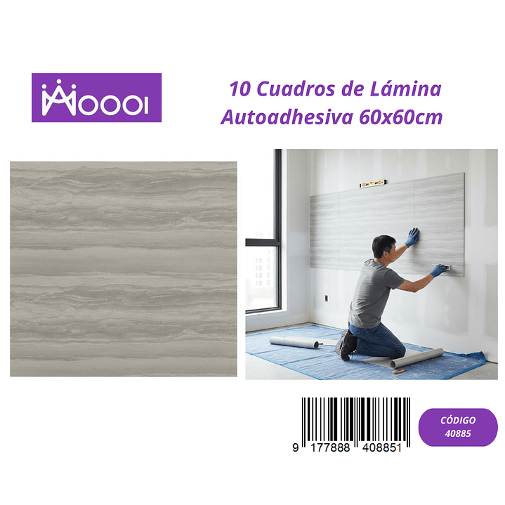 10 cuadros de Lamina Autoadhesiva 60x60cm 1