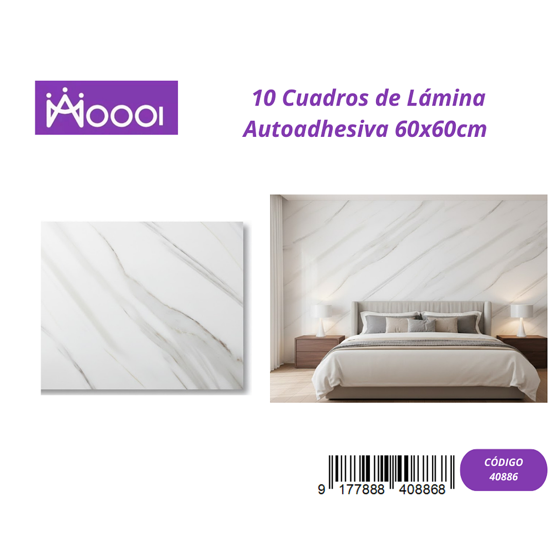 10 cuadros de Lamina Autoadhesiva 60x60cm 1