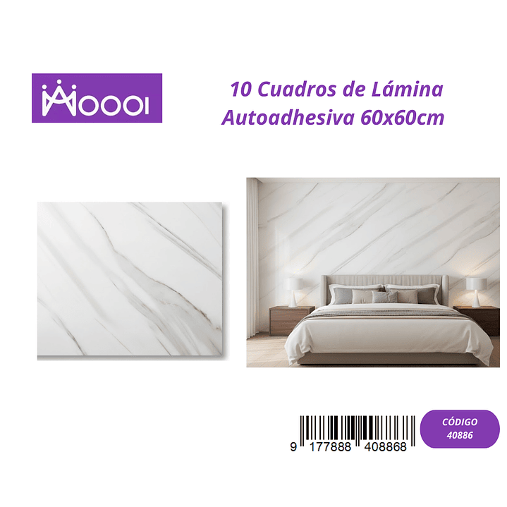 10 cuadros de Lamina Autoadhesiva 60x60cm 1