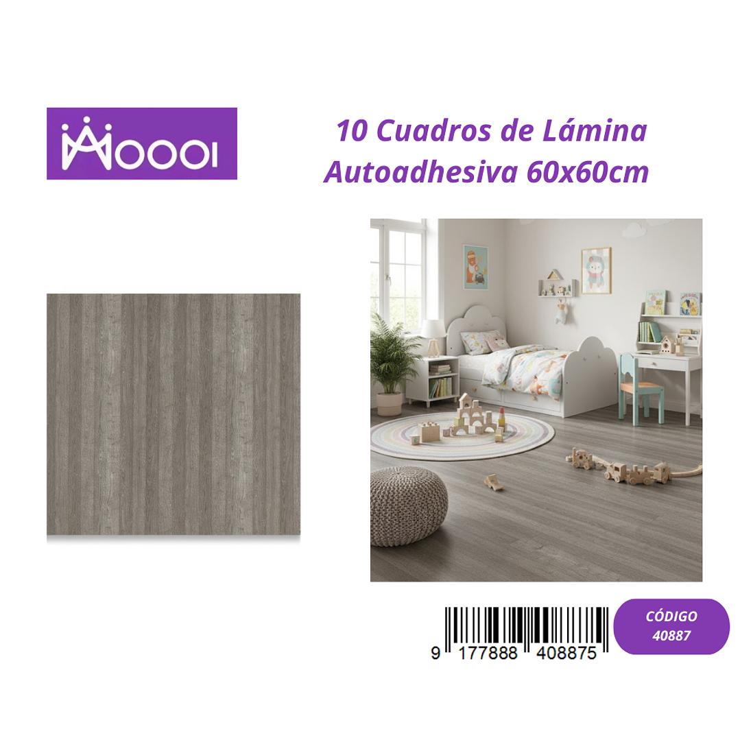 10 cuadros de Lamina Autoadhesiva 60x60cm 1