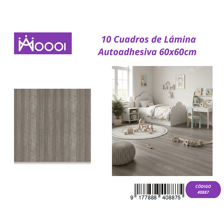 10 cuadros de Lamina Autoadhesiva 60x60cm 1