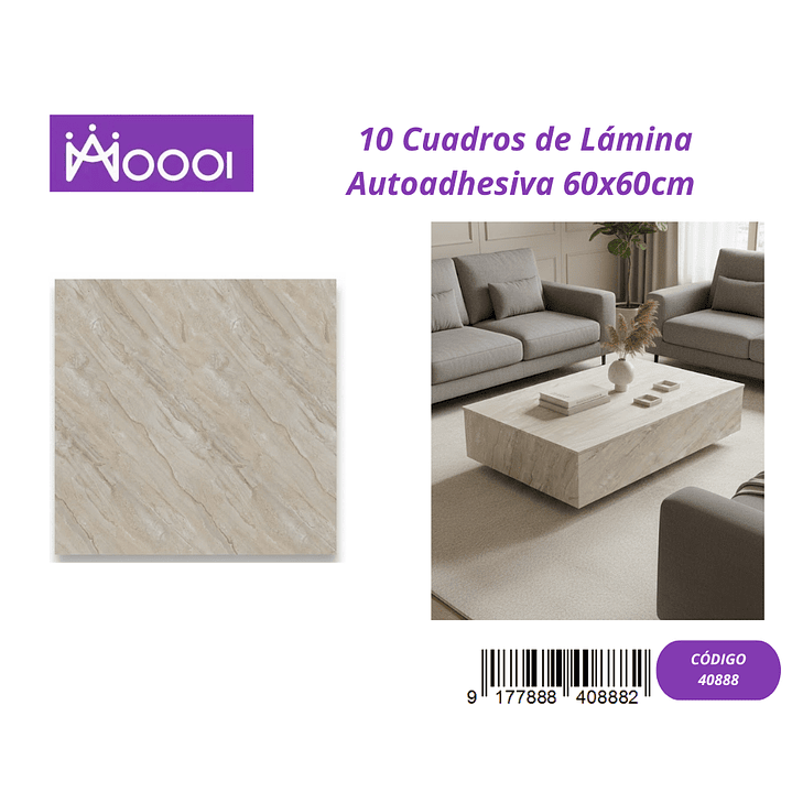 10 cuadros de Lamina Autoadhesiva 60x60cm 1