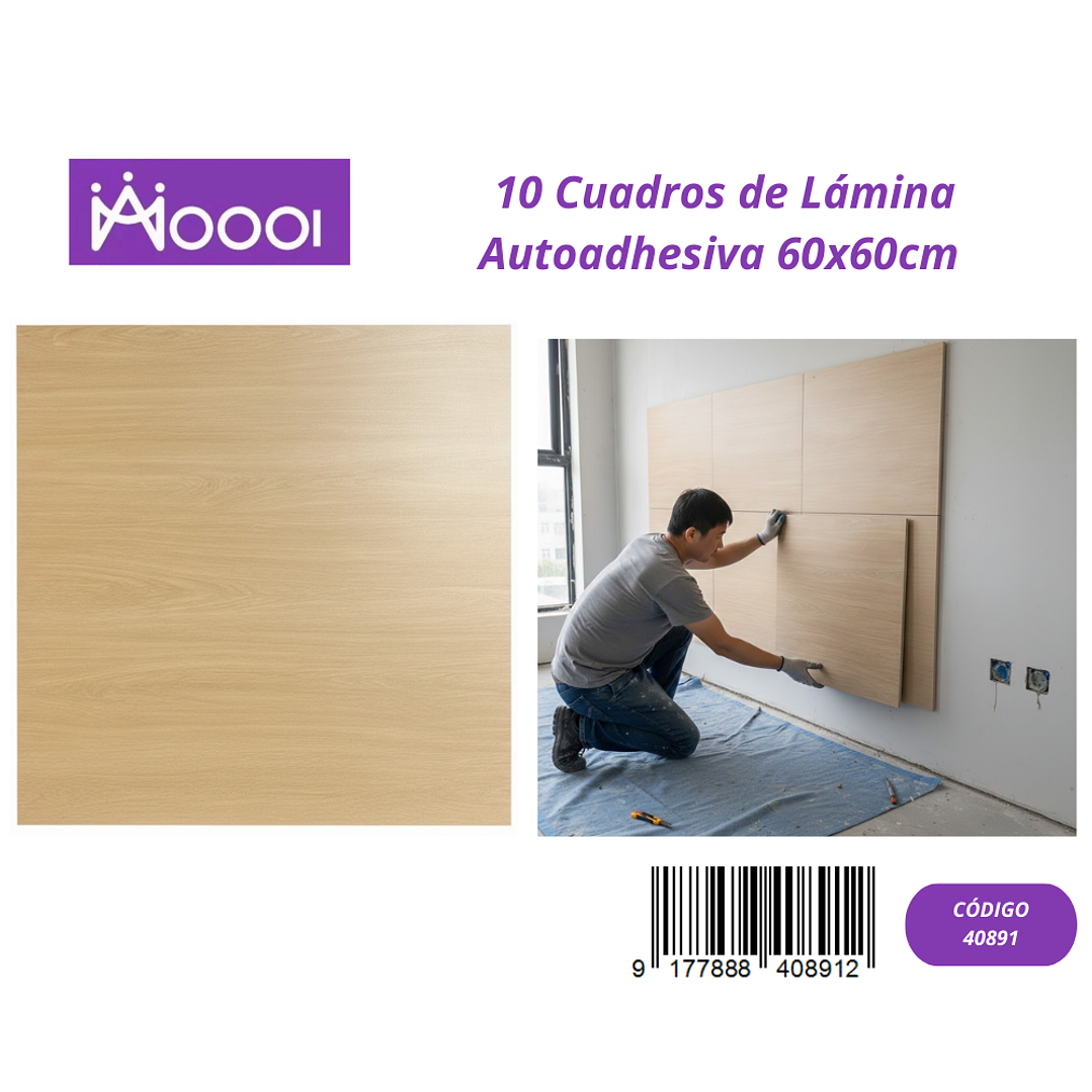 10 cuadros de Lamina Autoadhesiva 60x60cm 1