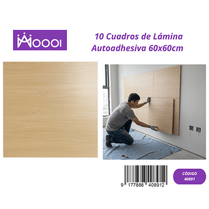 10 cuadros de Lamina Autoadhesiva 60x60cm