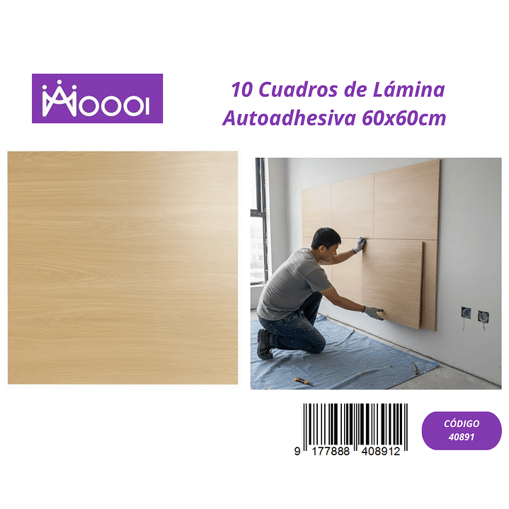 10 cuadros de Lamina Autoadhesiva 60x60cm 1