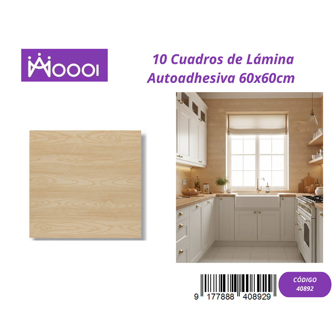 10 cuadros de Lamina Autoadhesiva 60x60cm 1