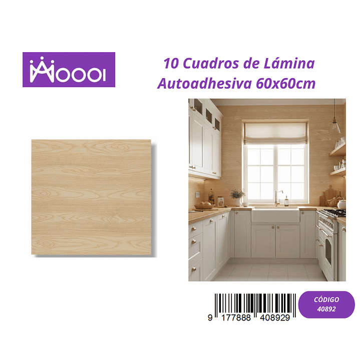 10 cuadros de Lamina Autoadhesiva 60x60cm 1
