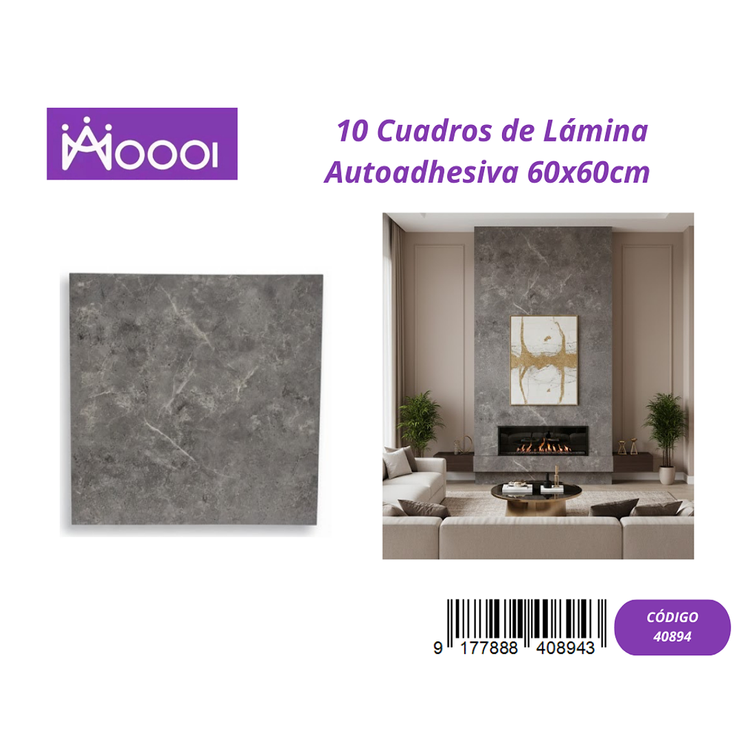 10 cuadros de Lamina Autoadhesiva 60x60cm 1