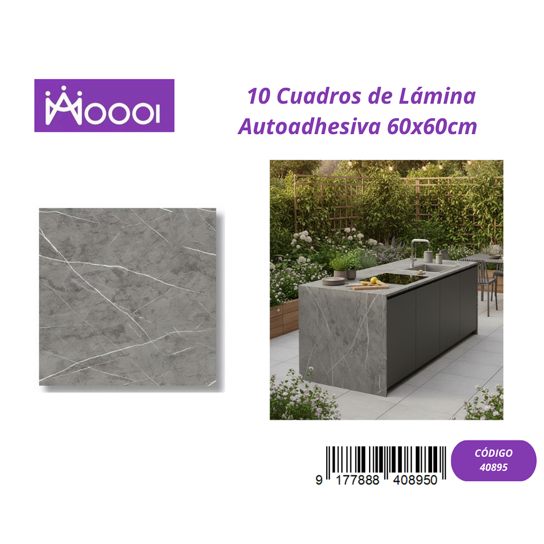 10 cuadros de Lamina Autoadhesiva 60x60cm 1
