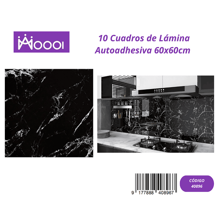 10 cuadros de Lamina Autoadhesiva 60x60cm 1