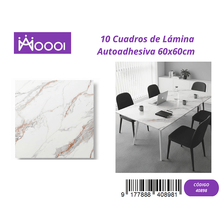 10 cuadros de Lamina Autoadhesiva 60x60cm 1