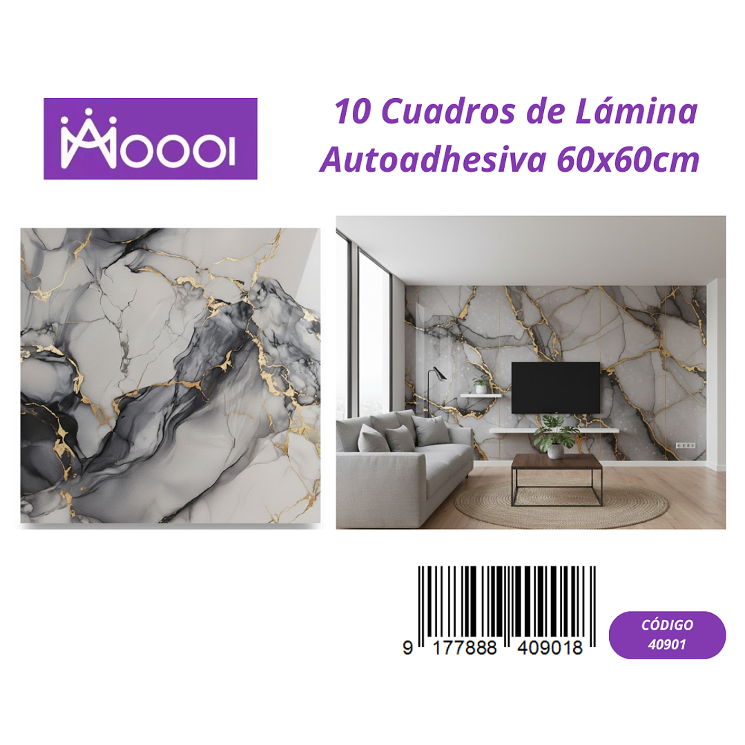 10 cuadros de Lamina Autoadhesiva 60x60cm 1