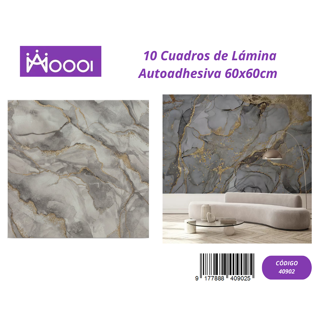 10 cuadros de Lamina Autoadhesiva 60x60cm 1
