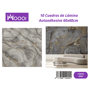 10 cuadros de Lamina Autoadhesiva 60x60cm