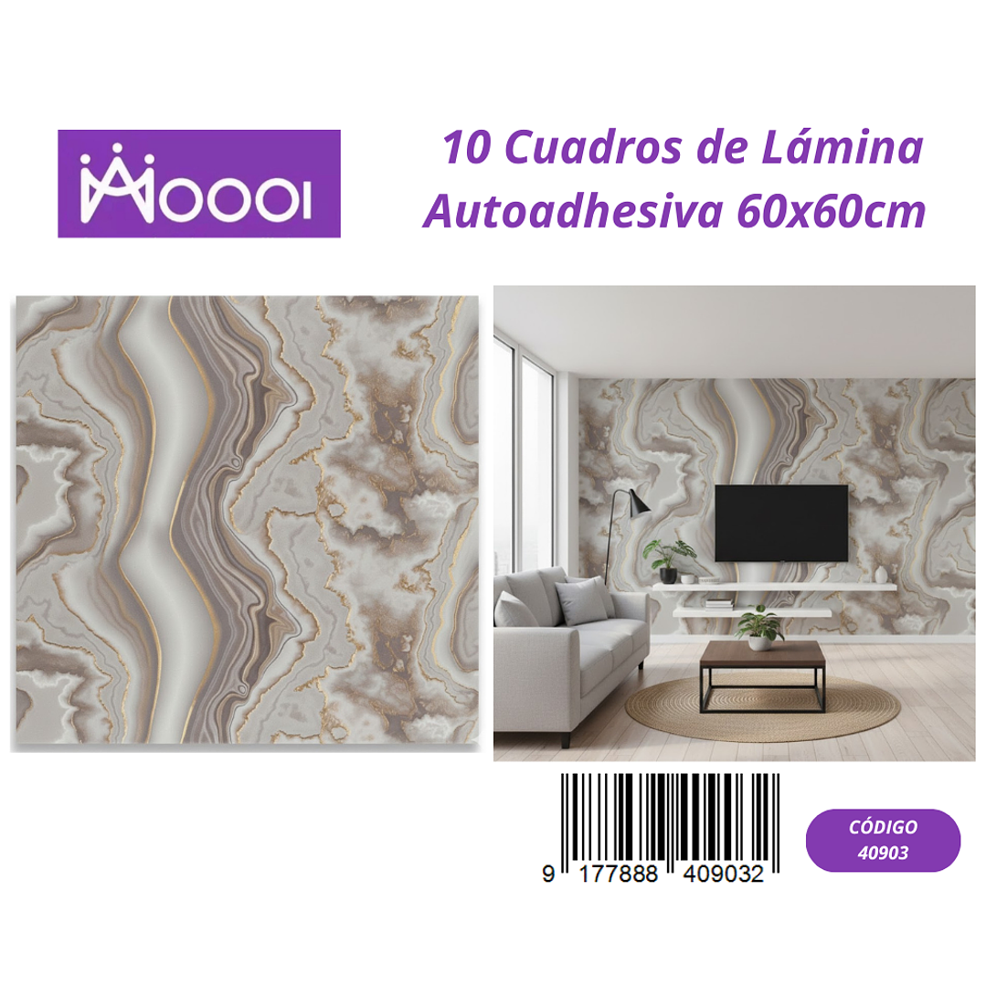 10 cuadros de Lamina Autoadhesiva 60x60cm 1