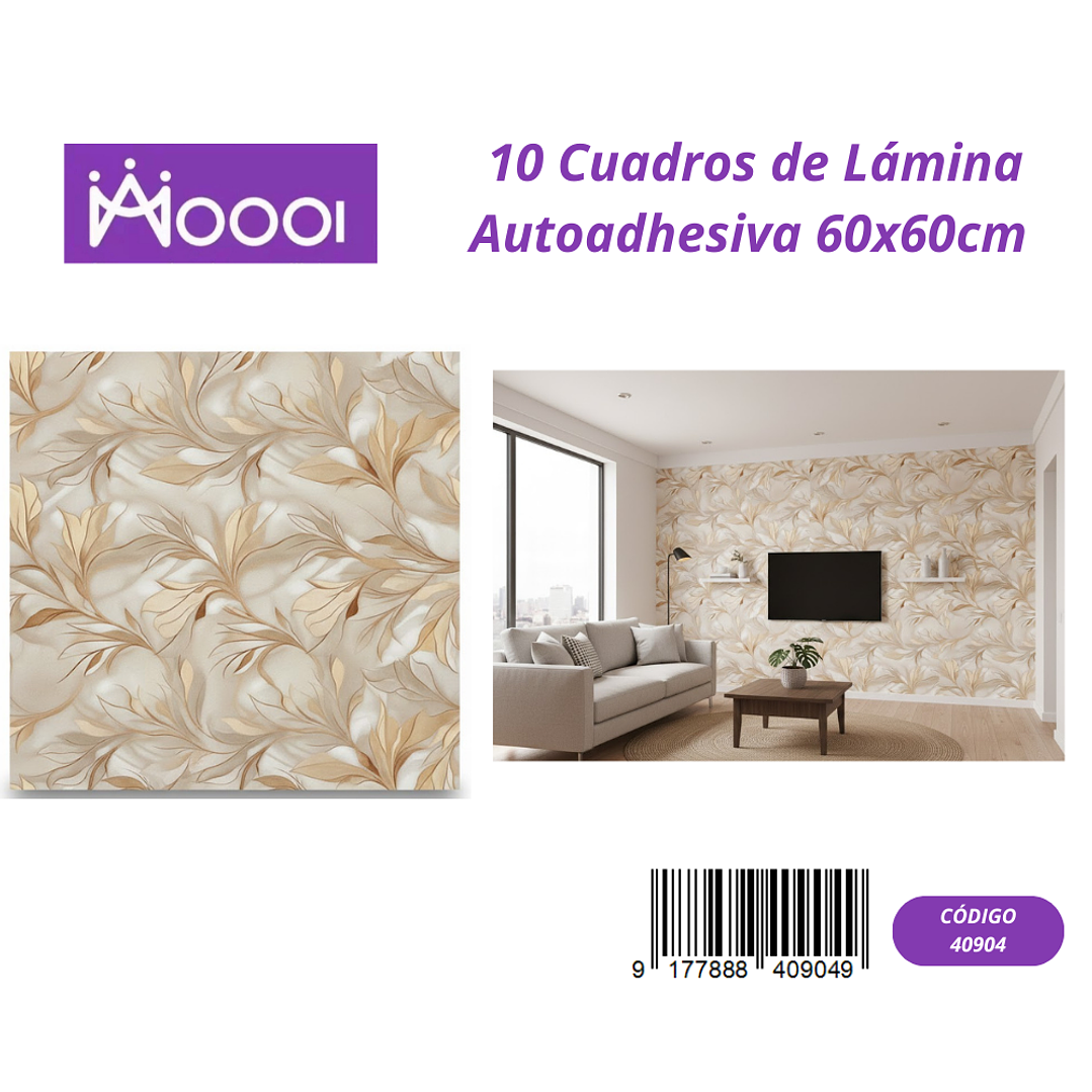 10 cuadros de Lamina Autoadhesiva 60x60cm 1