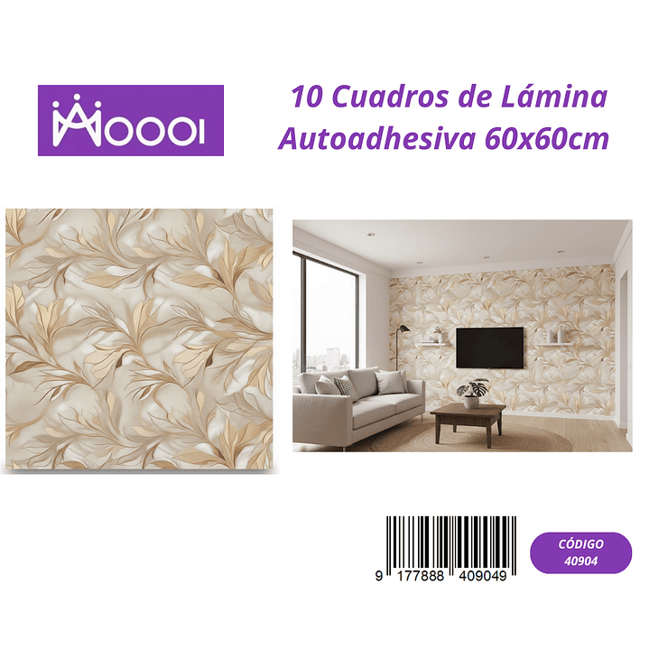 10 cuadros de Lamina Autoadhesiva 60x60cm 1