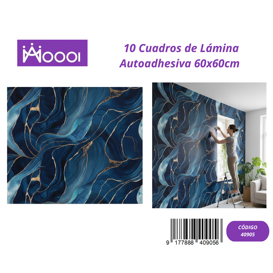 10 cuadros de Lamina Autoadhesiva 60x60cm 1