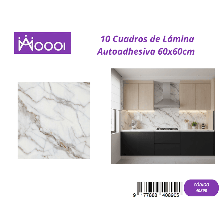 10 cuadros de Lamina Autoadhesiva 60x60cm 1