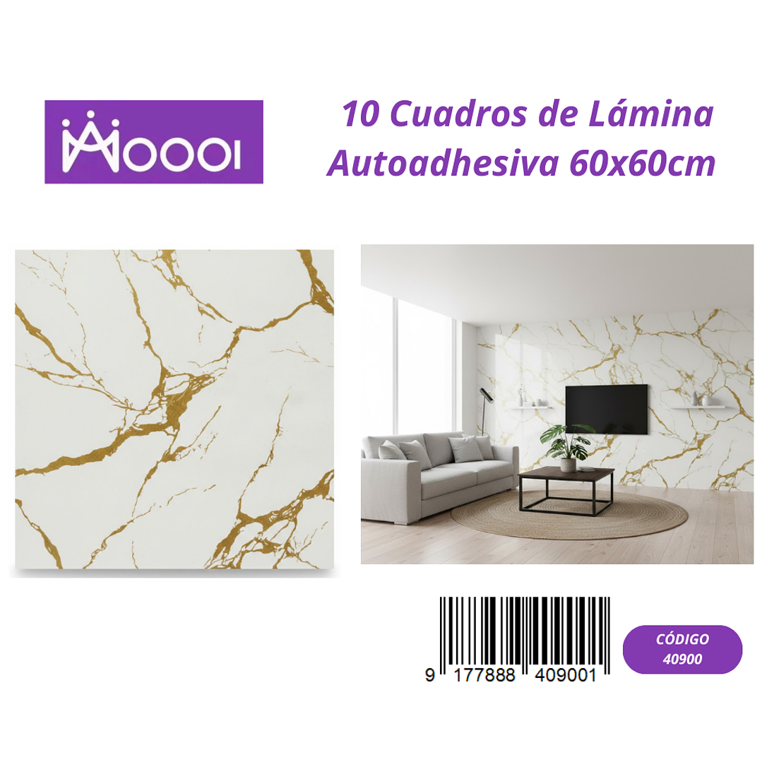 10 cuadros de Lamina Autoadhesiva 60x60cm 1