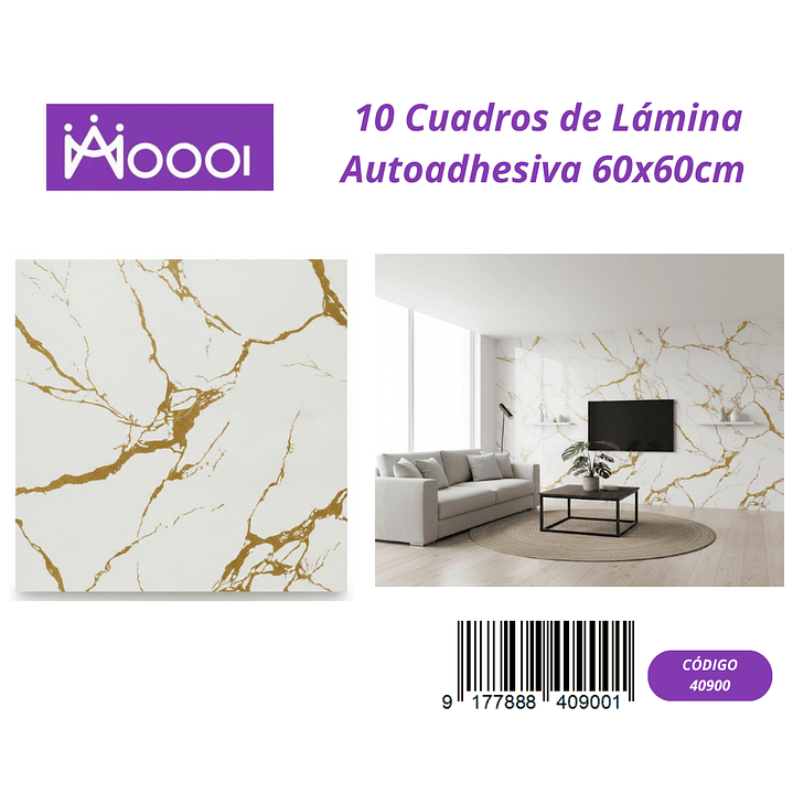10 cuadros de Lamina Autoadhesiva 60x60cm 1