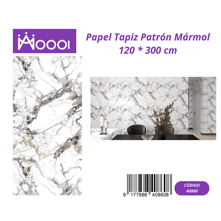 Papel Tapiz Patron Marmol 120 * 300 cm 1
