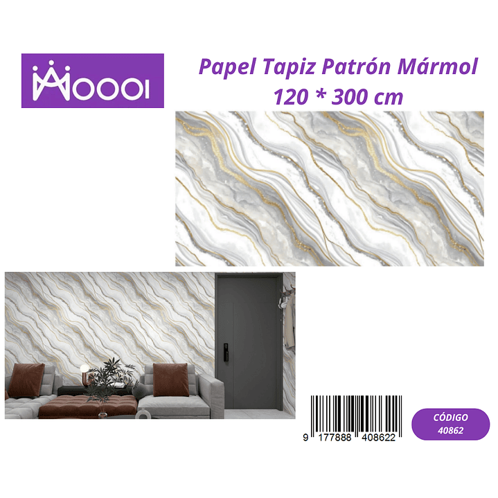Papel Tapiz Patron Marmol 120 * 300 cm 1
