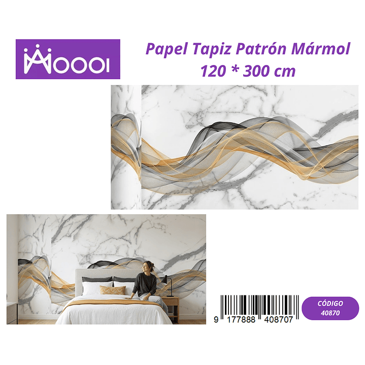 Papel Tapiz Patron Marmol 120 * 300 cm 1