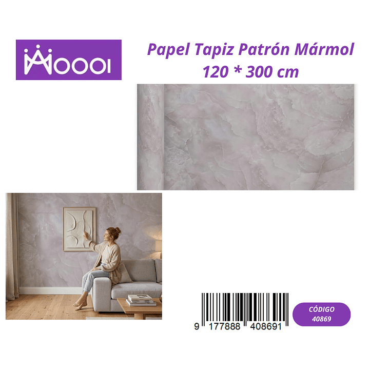 Papel Tapiz Patron Marmol 120 * 300 cm 1