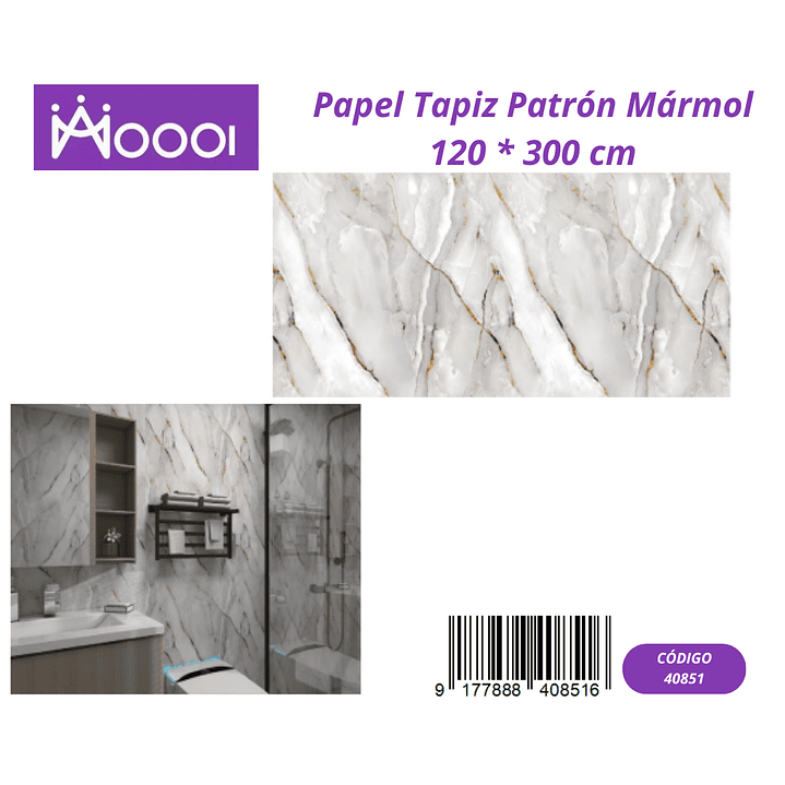 Papel Tapiz Patron Marmol 120 * 300 cm 1