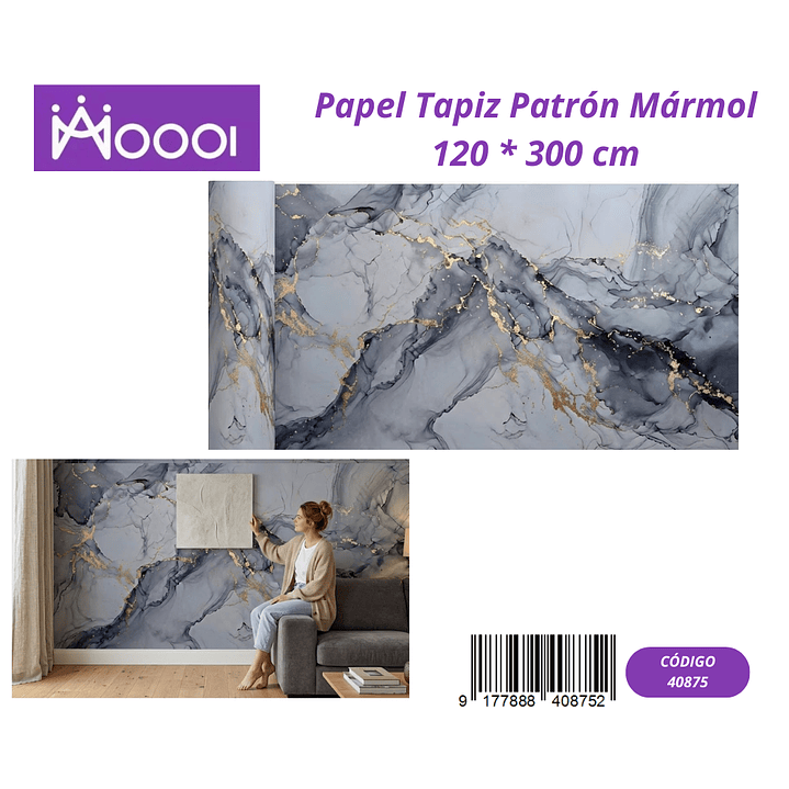Papel Tapiz Patron Marmol 120 * 300 cm 1