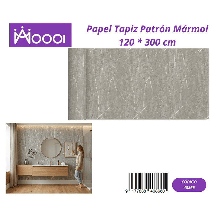 Papel Tapiz Patron Marmol 120 * 300 cm 1
