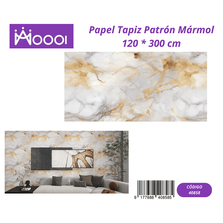 Papel Tapiz Patron Marmol 120 * 300 cm 1