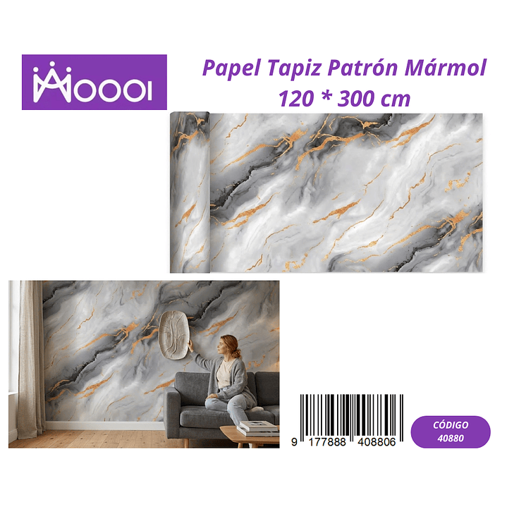 Papel Tapiz Patron Marmol 120 * 300 cm 1