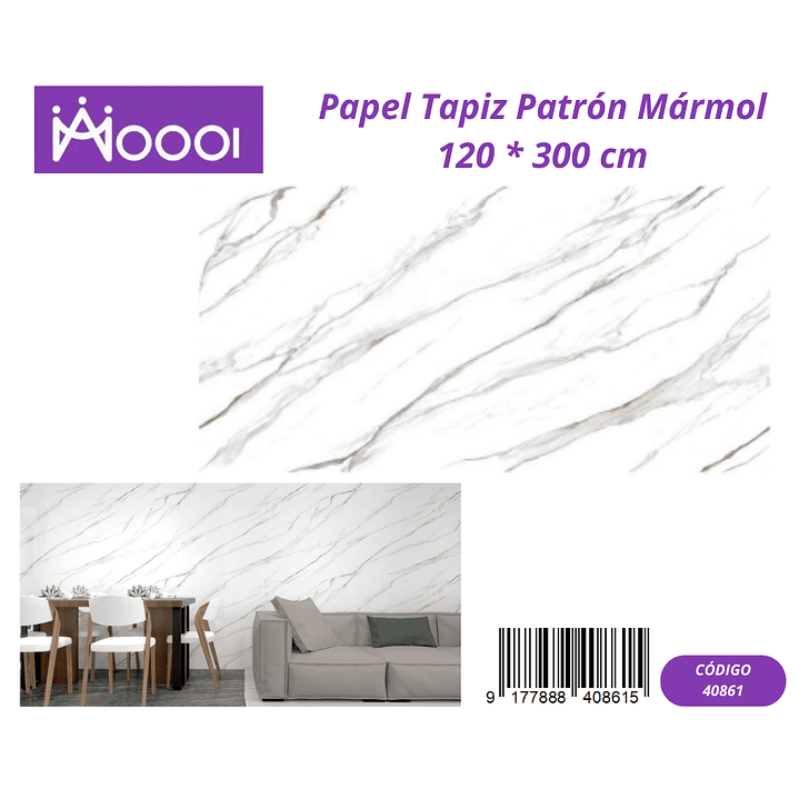 Papel Tapiz Patron Marmol 120 * 300 cm 1
