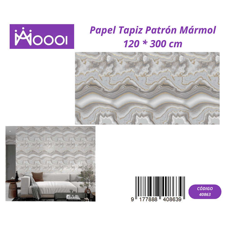 Papel Tapiz Patron Marmol 120 * 300 cm 1