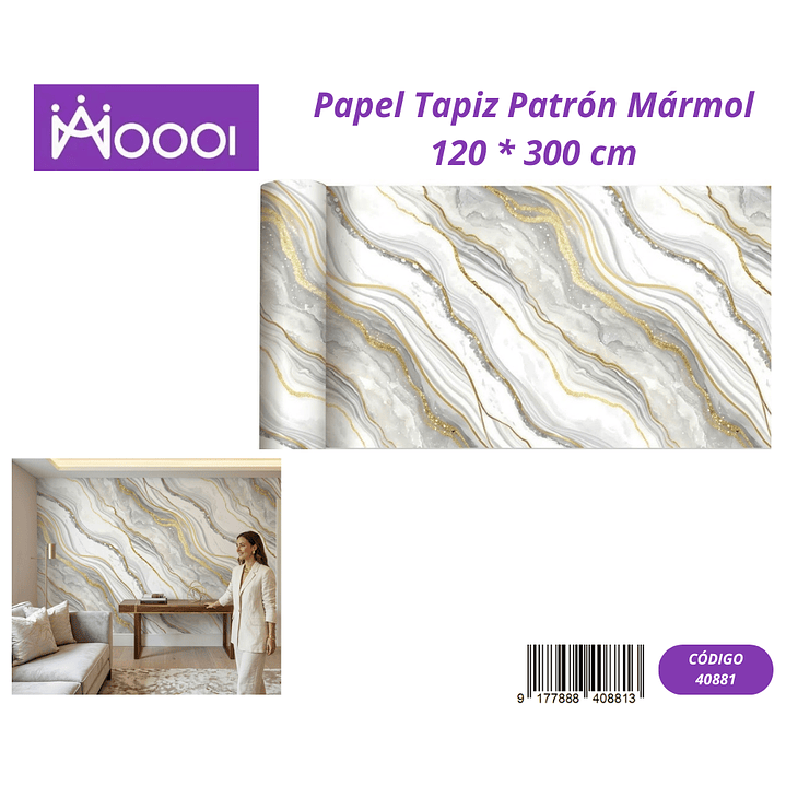 Papel Tapiz Patron Marmol 120 * 300 cm 1