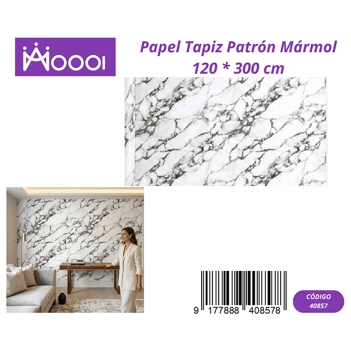 Papel Tapiz Patron Marmol 120 * 300 cm 1