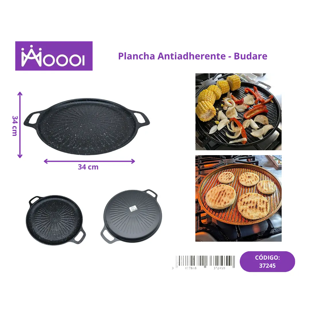 PLANCHA ANTIADHERENTE - BUDARE 34CM Precio publicado al por mayor 3 unidades del mismo 1
