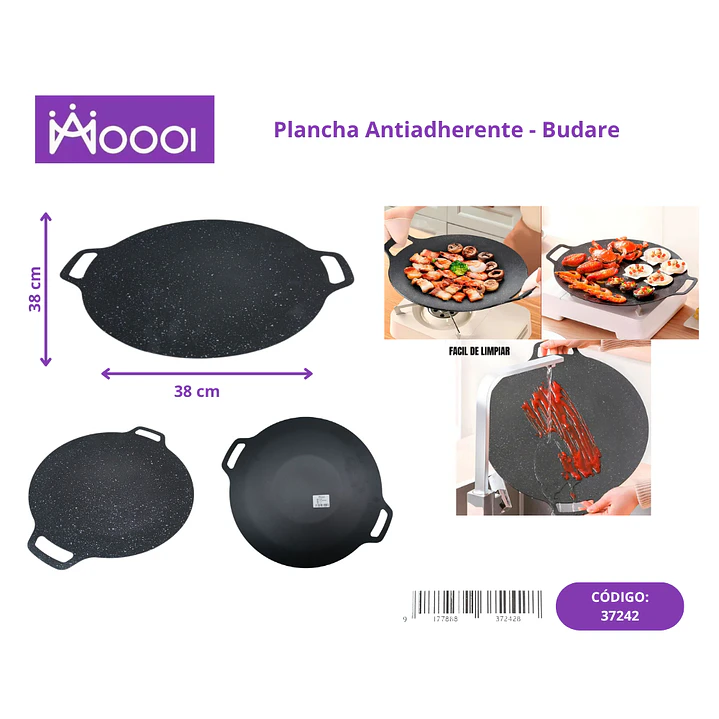 PLANCHA ANTIADHERENTE - BUDARE 38CM Precio publicado al por mayor 3 unidades del mismo 1