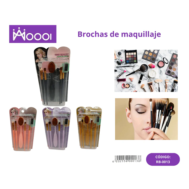 BROCHAS DE MAQUILLAJE 5PCS Precio publicado al por mayor 3 unidades del mismo 1