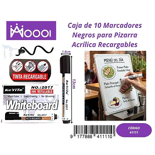 CAJA DE 10 MARCADORES NEGRO ACRILICOS RECARGABLES Precio publicado al por mayor 3 unidades del mismo