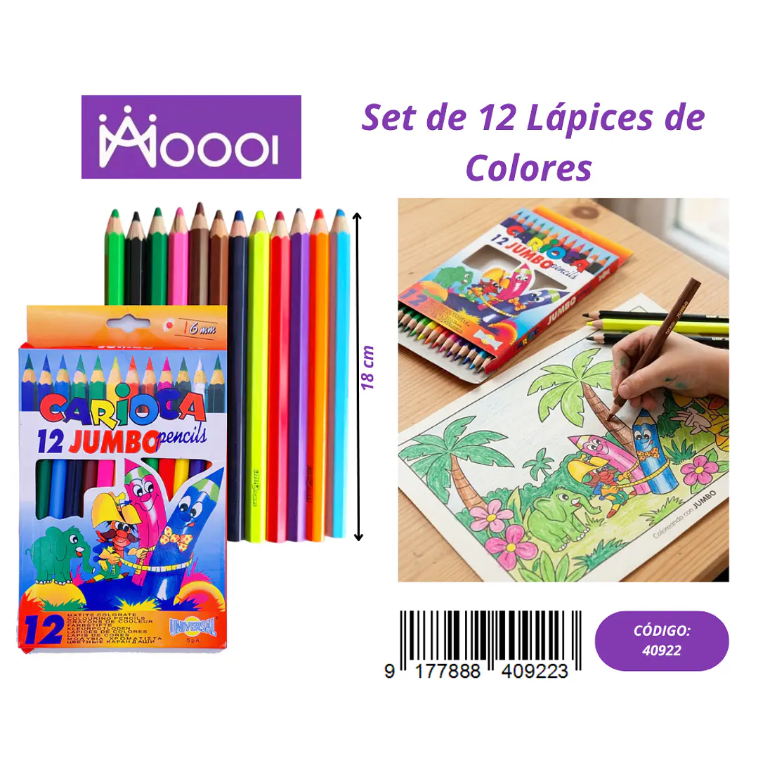 CAJA DE 12 LÁPICES DE COLORES Precio publicado al por mayor 3 unidades del mismo 1