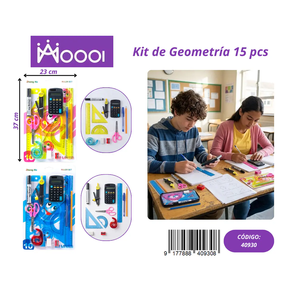 KIT DE GEOMETRIA 15PCS Precio publicado al por mayor 3 unidades del mismo 1