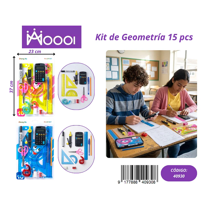 KIT DE GEOMETRIA 15PCS Precio publicado al por mayor 3 unidades del mismo 1