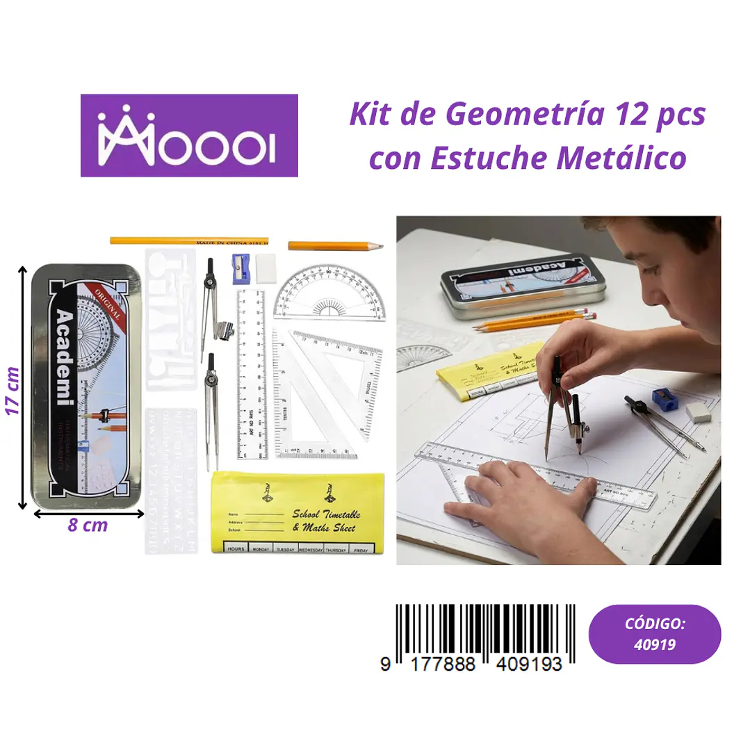 KIT DE GEOMETRIA 12PCS Precio publicado al por mayor 3 unidades del mismo 1
