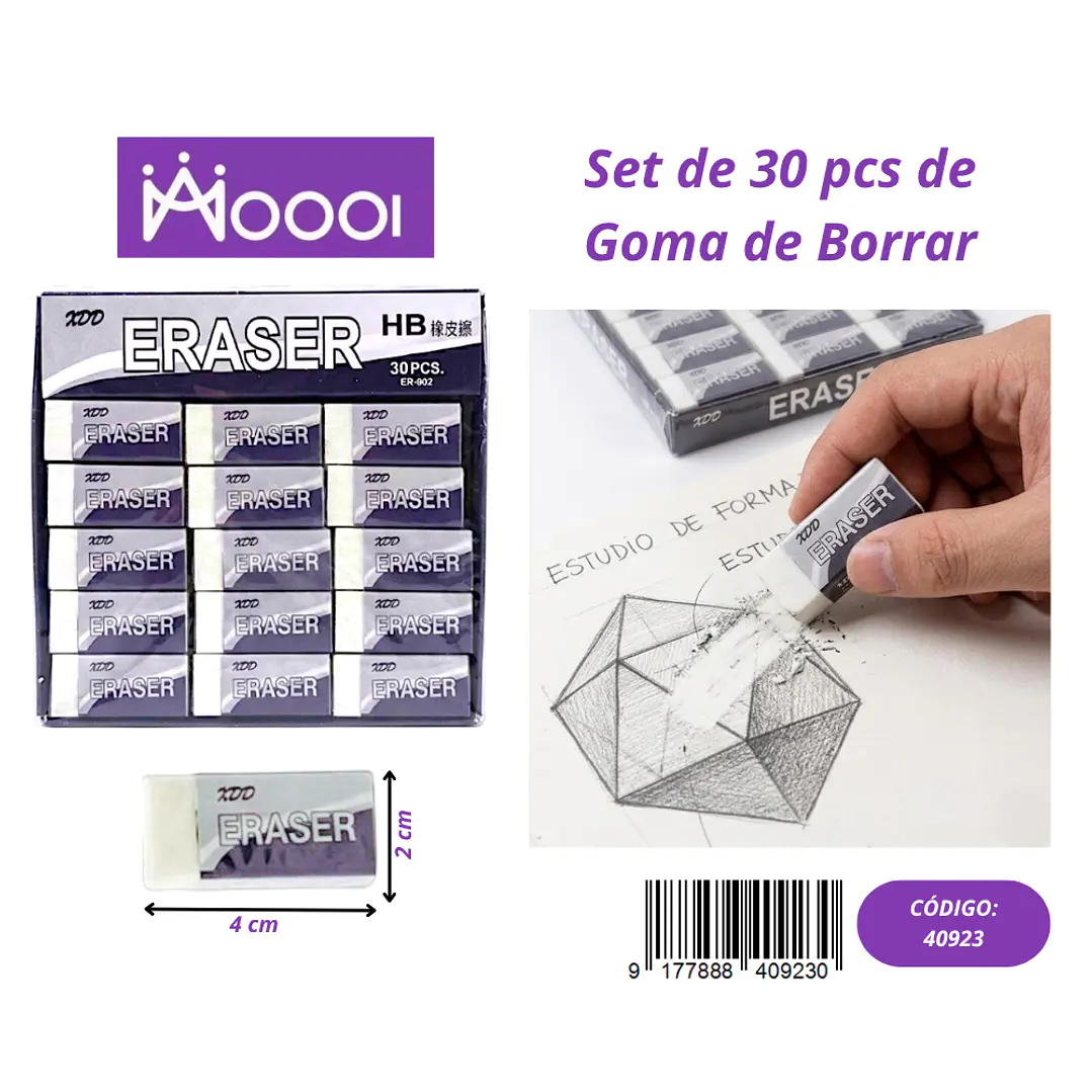 GOMA DE BORRAR BLANCO Precio publicado al por mayor 3 unidades del mismo 1