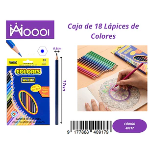 CAJA DE 18 LÁPICES DE COLORES Precio publicado al por mayor 3 unidades del mismo